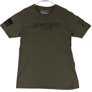 Grunt Style T Shirt Mens L Army Green Grumpy‎ Old Vet Flag Patriotic